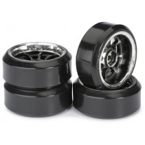 Wheel Set Drift LP 9 Spoke/Profile C Black/Chrome 1:10 (4) 2510045