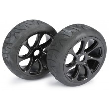 Wheel Set Buggy "7 Spoke/Street" Black 1:8 (2)