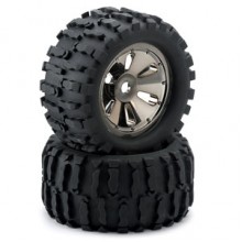 Ansmann Racing Monster Wheel & Tyre Set 1:8 Smoke Chrome (2) 214000008
