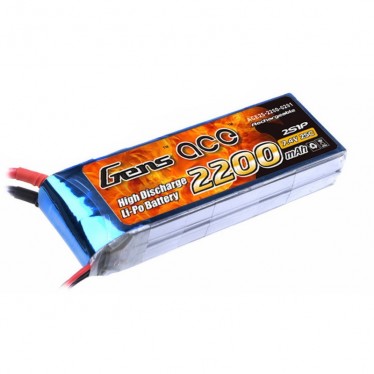 GENS ace 2200mAh 7.4V 25C 2S1P LiPo Battery B25C22002S1P