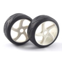 Fastrax 1/8th Premounted Slick Tyres 'Cut/5-Spoke" FAST0012