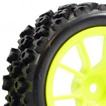 FASTRAX FAST0073Y 1/10 Street/Rally Tyre 10SP Neon Yellow Wheel