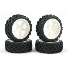 FASTRAX 1/10TH TOURING WHEEL/ RALLY BLOCK 5-SPOKE WHITE - FAST0074W
