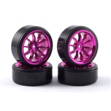 Fastrax 1/10th Street Wheel/ Drift Tyres 10-Spoke Purple FAST0090P