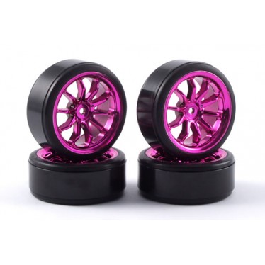 Fastrax 1/10th Street Wheel/ Drift Tyres 10-Spoke Purple FAST0090P