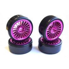 Fastrax Drift Wheel and Tyres 1/10th Street 20-Spoke Purple