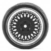 Fastrax 1/10 Street/Tread Tyre Classic Black/Chrome Wheel FAST0098BC