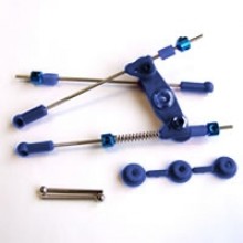 Fastrax FAST440B Pre-Assembled Throttle/Brake Linkage Set Blue