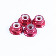 Fastrax FTM4RF M4 Red Flanged Locknuts (4)