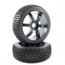 FTX NARROW BLOCK TYRE/6-SPOKE WHEEL MOUNTED HPI BAJA FTX7852B