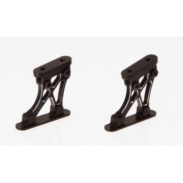 Alloy Rear Wing Mount - Black / Low 1/10