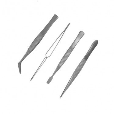 Model Craft Set of 4 Stainless Steel Tweezers PTW5000