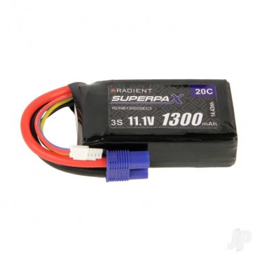 Radient LiPo Battery 3S 1300mAh 11.1V 20C EC3 RDNB13003S20